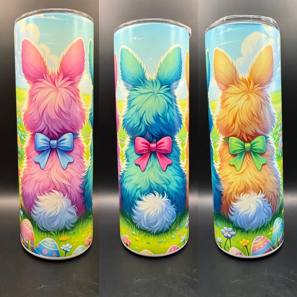 Colorful Bunny Tumbler with Bows